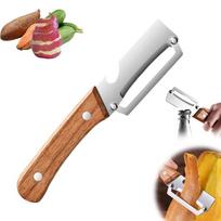 Stainless Steel Peeler with Wooden Handle for Peeling and Slicing Fruits and Vegetables Multi-Function Kitchen-Specific Peeler