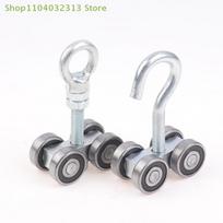 1Pcs Industrial Heavy Duty Sliding Door  M12x80 Steel Tile Roller Wheel Loading 400kg Hanging Rail Bearing Wheel Iron Pulley A1