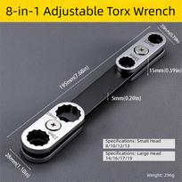 8-in-1 Multi-Size Universal Torx Wrench Dual End Open Box Combination Plum Wrench Manual Operation Portable Design