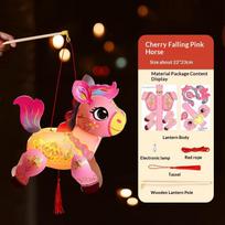 Glowing Handheld Lantern Cartoon Pony Design DIY Craft Material Bag Spring Festival New Year Home Indoor Decoration Party Orname 6inch