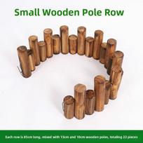 Carbonized Wood Poles round Wood Fence Real Wood Outdoor Courard Anti-corrosion Wood Fence Small H Balcony Garden Bed D...