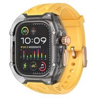 Transparent Modification Kit For Apple Watch 9 8 7 45mm 41mm Strap Case for IWatch Series 44 40mm 6 5 4 SE Rubber Band Refit Mod 44mm-Series 6 5 4 SE