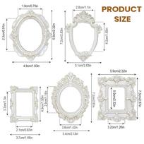 5PCS Vintage Mini Photo Frames, Small Antique Resin Photo Frames, DIY Jewelry Display Photography, Christmas Photos, Home Decors