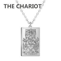 Stainless steel Cassic Tarot Pendant Necklace Major Cigano fortune Telling Necklace Star/Moon/Death Symbol Pendant Accessory steel color