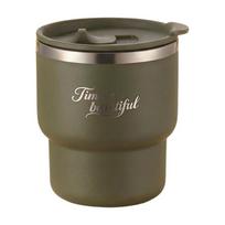 Stainless Steel Insulated Coffee Cup Leak-proof Portable Double Wall Mug Anti Scald with Lids Pocket Thermal Mug Gift 301-400ml žalia