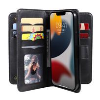 for iPhone 15 14 13 12 11 Pro Max Wallet Case[10 Card Slots]:Multi-Function,Flip Strap Zipper Card Holder Phone Case For iPhone 15 Pro juoda