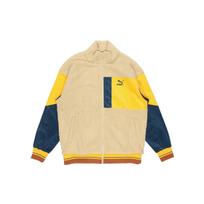 PUMA Retro Sherpa Jacket Contrast Color Stitching Sports lamb's wool Stay Warm Logo Khaki Men's 534678-12 M