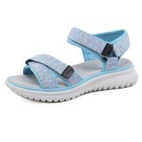 Soft Comfortable Womens Summer Flat Sandals Open Toe Ladies Beach Holiday Casual Walking Footwear Plus Size Up to 42 38 mėlyna