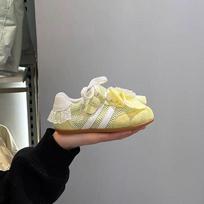 Girls' shoes spring new lace children's Xiaobai German training net shoes baby mesh breathable sports board shoes 26-30 size, 55 pairs in the whole box geltona