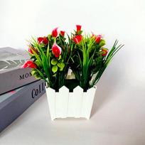 Vibrant 20 Heads Artificial Lily Flower Potted Plant Perfect For Wedding And Party Arrangements Red