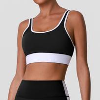 Women's U Neck High Impact Sports Bra with Removable Pads Colorblock Workout Yoga Top S juoda