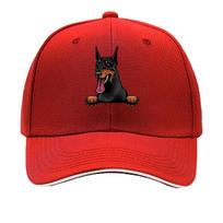 Adjustable Lightweight Breathable Fabric Baseball Cap with Playful DoberUnisex Dog Print  Machine Wash Sandwich Baseball Cap One Size