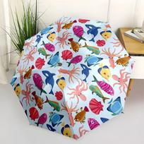 Underwater Adventure: Vibrant Sea Life Fabric for Quilts,Curtains&More!Umbrella with Cute Design,Portable 3-Fold Compact Umbrella for Men&Wo