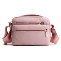 Women's Messenger Bags Waterproof Nylon Shoulder Totes Multifunctional Small Handbag Female Travel Crossbody Bag Top-handle Bags rožinė