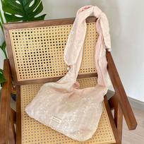 Summer Retro Floral Women's Shoulder Bag Fairy Embroidered Female Jacquard Tote Bag Girls Travel Underarm Messenger Bag Handbags rožinė
