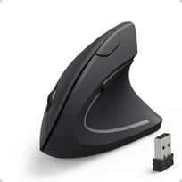 Anker 2.4G Wireless Mouse (Vertical Wireless Mouse) 80012001600 DPI 5 Buttons Optical Ergonomic Design Right-Handed WindowsmacOS Compatible (Black)