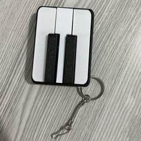 5-key Press Piano Stress Clicker Keychain Novelty Fidget Piano Clicker Charm Keyring  Office-stress