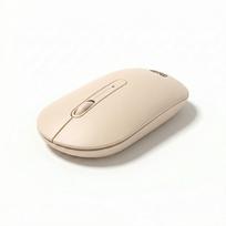 Media Monster 2.4GHz Wireless Mouse, Slim, Lightweight, Silent, 3 Buttons, DPI Switching, Uses 1 AA Battery, Earth Tone White (MM-MOU3BWH)