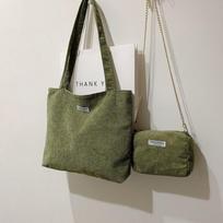 Large Capacity Corduroy Sling Tote Bag - Spacious Interior, No Pattern, No Printing, Stylish Womens Casual Handbag & Purse