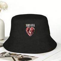 Nirvana Heart Shaped Box Bucket Hat  Hawaii FisherUnisex Caps For Unisex Women Vintage Vacation Sunscreen Hats Breathable Graphic Cap One Size