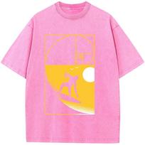 benber vintage Women Math Geometry Surfing Unisex Washed TShirt Novelty Cotton  ONeck Bleached Tshirt Funny Casual Loose Bleach s S