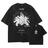 benber vintage Jujutsu Kaisen Short Sleeve Tee Anime Washed Vintage Graphic TShirt Man Women Cosplay Casual Tops Summer S