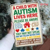 Planetjuice Vibrant Autism Awareness Metal Wall Art Weatherproof Indoor Outdoor Decor (as the picture,20x30)