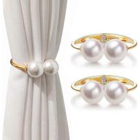 Curtain Tiebacks, Pearl Holdbacks, Decorative Curtain Tie Backs Spring Curtain Tiebacks For Window Sheer Drapes Indoor Outdoor (pack Of 2)