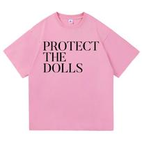 Apsaugokite lėles T-shirt Vyrams_Moterims Harajuku Estetika raidžių spaudinio T-shirt Unisex Aukštos kokybės laisvalaikio medvilniniai marškinėliai viršutiniai drabužiai 4XL black