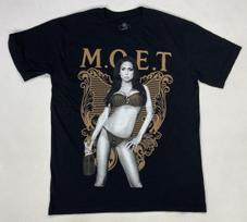 Tits Pin Up Sexy Girl Graphic T-shirt Men Medium Black Money Over Everything XL