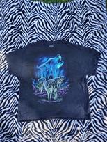 DOM Wolf Native T-shirt Men’s XXL Black Purple Nature Animal Hippie XXXXL