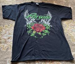 1988 Hard Rock Black T-Shirt POISON  Every Rose Has Its Thorn  Size: XL S