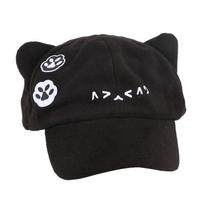 Anime Cat Ears Baseball Cap Y2k Embroidery Baseball Hat Fashion Octagonal Hat  Men