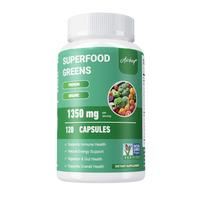 Airboy Superfood Complex Green Powder Capsules, 1350mg, formulated with 28 kinds of fruits and vegetables, suitable for both men and women. 120*1