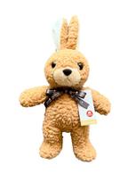 Childlike Tag Ribbon Attached Fluffy Rabbit M Brown 35cm Made in Japan Plush Toy Rabbit Animal Birthday Present Celebration