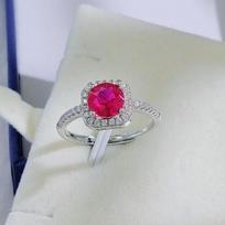 Popular Accessories: Princess Square Bag, Sapphire & Ruby Ring, Earrings, Pendant Necklace Set Silver-Plated Copper