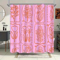 Vintage Floral Continuous Design - 71X71 Inch Shower Curtain - Polyester Bathroom Decoration - Washable in Machine (as the picture,90x180cm35x71in)
