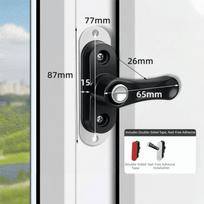 With Key Window Frame Lock Zinc Alloy Safety Locks Safety Lever T-Lock  Home Decoration Black 1