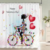 Flower Butterfly Girl Shower Curtain Waterproof Bathroom lovely Woman Fairy Shower Curtain Polyester Cloth Home Decor Hook (as the picture,W90xH180cm)