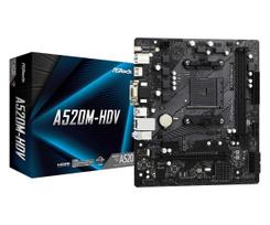 ASRock A520M-HDV Micro ATX Motherboard with A520 Chipset, compatible with AMD Ryzen 30004000 series (Socket AM4) [Authorized Domestic Distributor