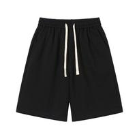 Men's Casual Loose-Fit Cotton Shorts, Elastic Waist Drawstring Knee-Length Shorts With Pockets S