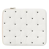 Cute and fluffy quilted laptop case with polka dot pattern. Stylish cushioned design. Compatible with MacBooks and other laptops (111315 inch).