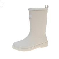 Fashion new thick-soled medium tube rain shoes camping rain boots outdoor wading bundle cotton adult waterproof and non-slip water shoes 36