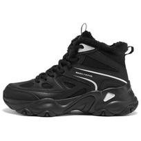 Skechers DLites 5.0 Panda Shoes Black Warrior Thick Sole Comfortable Versatile Sports Casual Supportive Warm Mid-Top Dad Shoes 168070-BBK 35