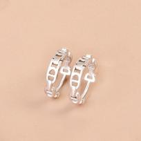 Women's 925 Sterling Silver Pig Nose Ear Cuff - Hollow Versatile Design Plain Hoop Earrings 925 Silver