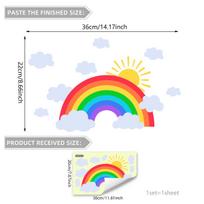 Waterproof Rainbow Luminous Stickers Glow In Dark Heart Cloud Decals Kids Baby Room Wall Decor (as the picture,20x30cm)