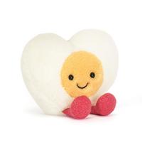 Jellycat Amuseables Heart Boiled Egg Plush Toy. 3 inches tall when seated.