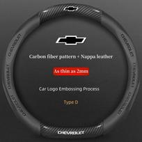 For Chevrolet Cruze Bolt Aveo Spark Onix capti Cavalier Carbon fiber Suede Microfiber Car Steering Wheel Cover Auto Accessories