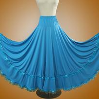 Women Ballroom Flamenco Dance Skirts Lyrical Ballroom Flowy Maxi Skirts for Ballet Classical Ethnic Dance Performance Costumes M
