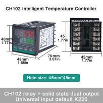 Dual Output SSR and Relay CH102 CH402 CH702 CH902 Two Relay Output LCD Digital PID Intelligent Temperature Controller AC 220V
